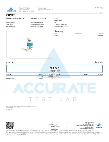 GLP-3 RT 30mg Peptides - Lab Report