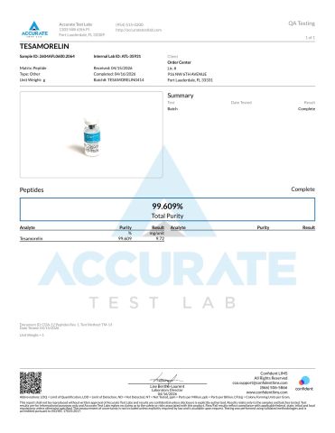 CJC-1295 w/o DAC + Ipamorelin + Tesamorelin + GHRP-2 Research Kit — Advanced GH Peptides - Lab Report 1